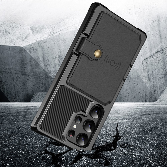 Case for Samsung Galaxy S24 Ultra, Card Holder Kickstand, black