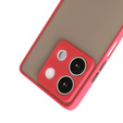 Silicone case for Xiaomi Redmi Note 13 5G, with camera protection, transparent / red + Tempered Glass 9H