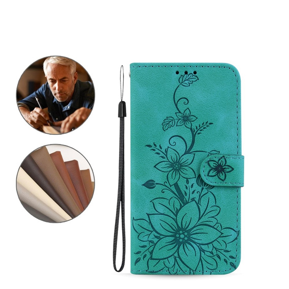 Flip case for Oppo A60, Lily Flower, green