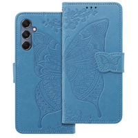 Flip case for Samsung Galaxy M34 5G, Butterfly, blue