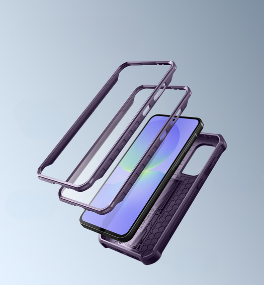 Armored case for Samsung Galaxy A36 5G, Dexnor Full Body (Two Frames), purple