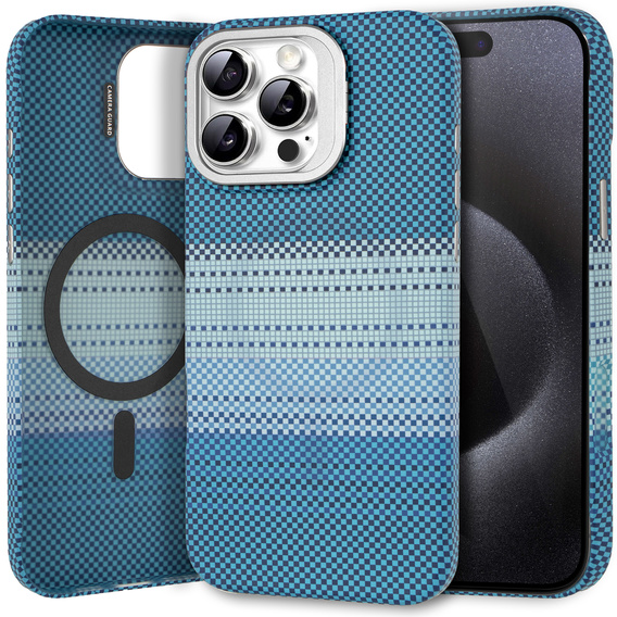 Case for iPhone 15 Pro Max, Frame Kickstand, for MagSafe, Moon Blue