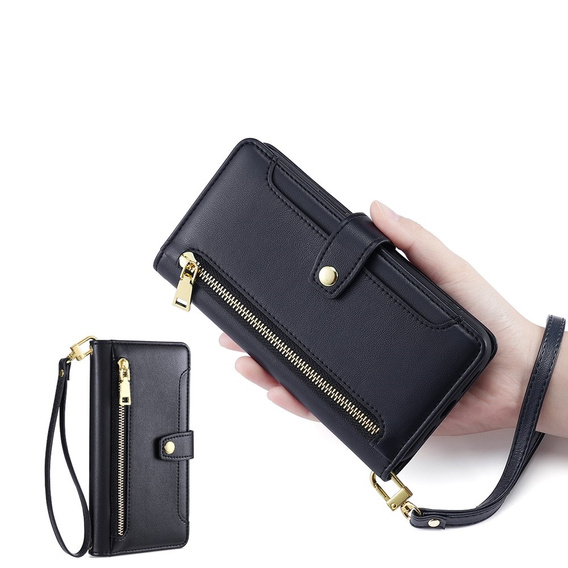 Flip case for iPhone 14 Pro Max, Wallet Zipper Pocket, black