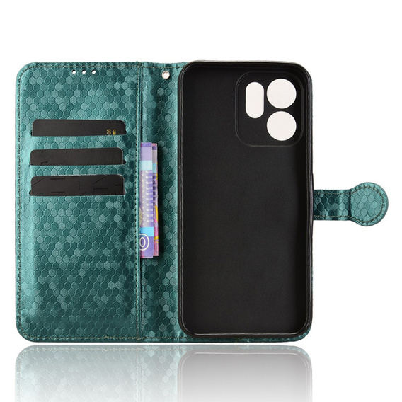 Flap case for Oppo Reno 14F, Wallet Rhombus, green