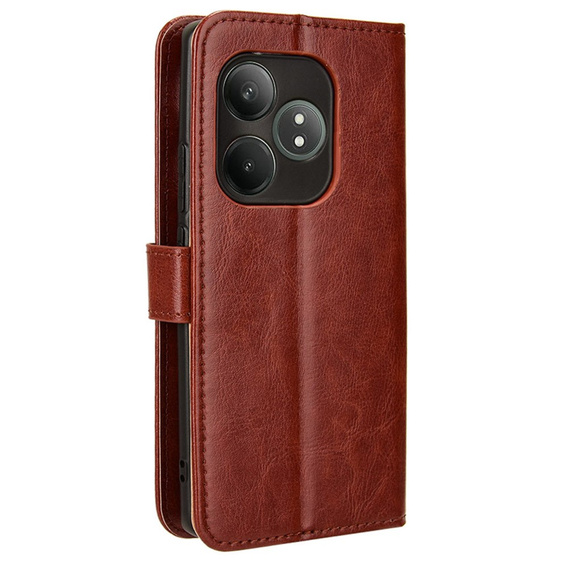 Flip case for Realme GT 6 / 6T, Crazy Horse Wallet, brown