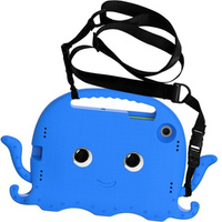 Children's case for Samsung Galaxy Tab A8 10.5, with handle, octopus, blue