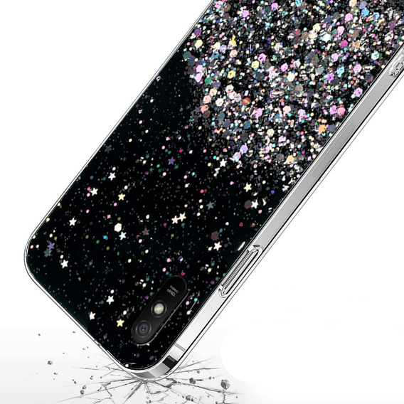 Case for Xiaomi Redmi 9A, Glittery, black