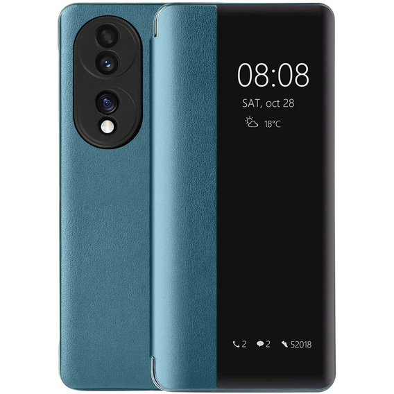 Flap case for Honor 70 5G, Side View, green