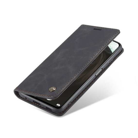 CASEME case for Xiaomi Redmi Note 10 Pro, Leather Wallet Case, black