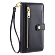 Flip case for Samsung Galaxy A16, Wallet Zipper Pocket, black