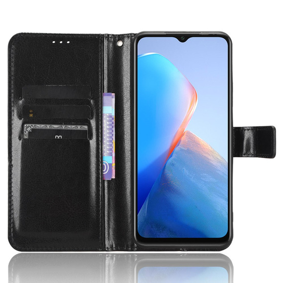 Flip case for Infinix Smart 7 HD 4G, Crazy Horse Wallet, black