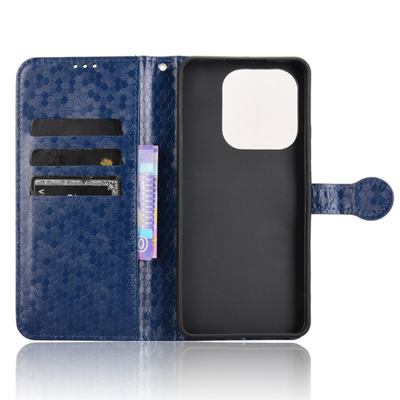 Flip case for Xiaomi Redmi Note 14 4G, Wallet Rhombus, blue