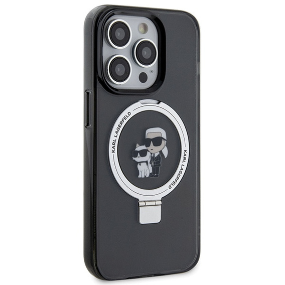 Karl Lagerfeld Ring Stand Karl & Choupette MagSafe Case for iPhone 15 Pro