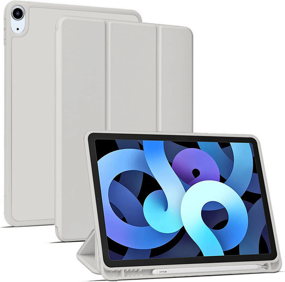 Case for iPad 10.9 2022 10 Gen, Smart Pencil, with space for stylus, grey