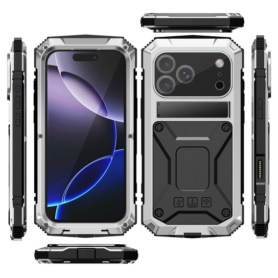 R-JUST case with stand and built-in glass for iPhone 17 Pro