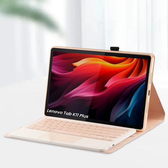 Bluetooth keyboard case with touchpad for Lenovo Tab K11 Plus - pink