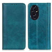 Flip case for Honor 200 Pro 5G, Split Leather, green