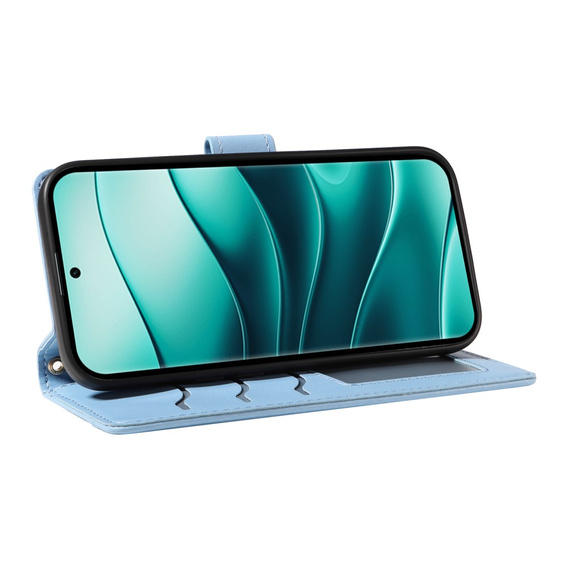 Flip case for Xiaomi Redmi Note 14 Pro 5G / Xiaomi Redmi Note 14 Pro+ 5G / Xiaomi Poco X7 5G, Rhombus Crossbody Leather, blue