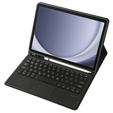 Case + keyboard Samsung Galaxy Tab A9+, Leather Pen Slot TouchPad, black
