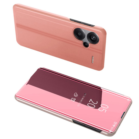 Case for Xiaomi Redmi Note 13 Pro+, Clear View, pink rose gold