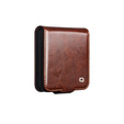 Brown leather wallet case for Samsung Galaxy Z Flip7