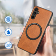 Case for Samsung Galaxy A14 5G, Leather Hybrid MagSafe, brown