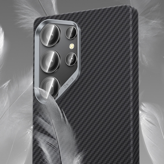 BENKS Kevlar Case for Samsung Galaxy S25+ Plus, for MagSafe, Carbon Fiber, black