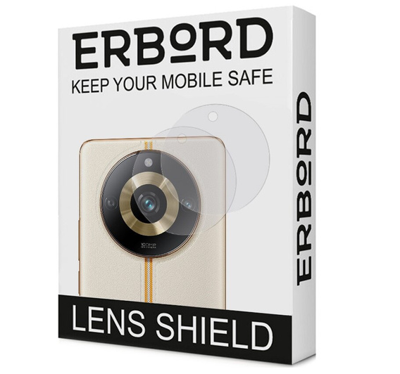 2x ERBORD Camera Tempered Glass for Realme 12 Pro / 12 Pro+, Transparent