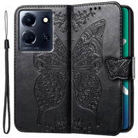 Flip case for Infinix Note 30 5G, Butterfly, black
