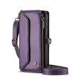 Case CASEME for Samsung Galaxy S24 FE, RFID Leather Wallet, with shoulder strap, purple