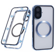 Magnetic Dual Glass MagSafe case for iPhone 16, blue