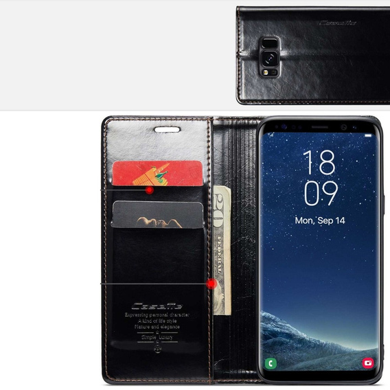 CASEME flip case for Samsung Galaxy S8+ Plus, Waxy Textucoffee, coffee