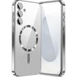 Case for Samsung Galaxy S25+ Plus, Electro MagSafe, silver + Screen Glass