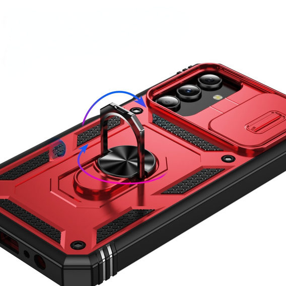Case for Samsung Galaxy S24+ Plus, CamShield Slide, red / black