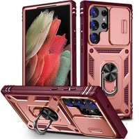 Case for Samsung Galaxy S23 Ultra, CamShield Slide, pink / red