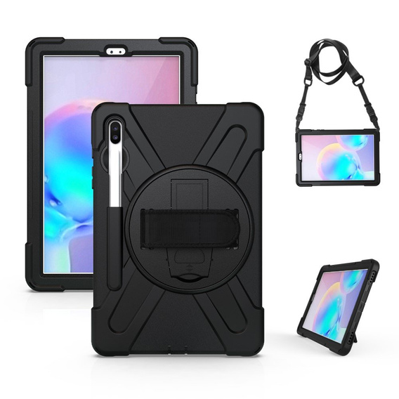 Armored Case for Samsung Galaxy Tab S6 T860/T865, protective 360 with stylus slot, black