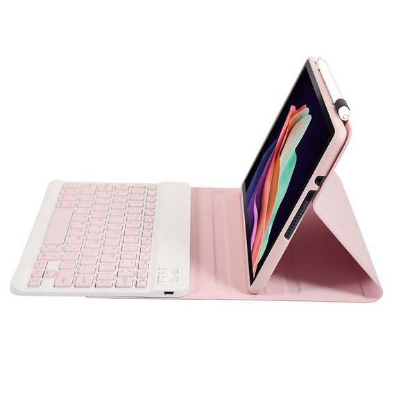 Case + keyboard Lenovo Tab P11 Gen 2, Pen Slot, pink rose gold