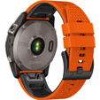 Silicone Strap for Garmin Fenix 7 / Forerunner 965 / 955 / 945 / 935, Orange / Black