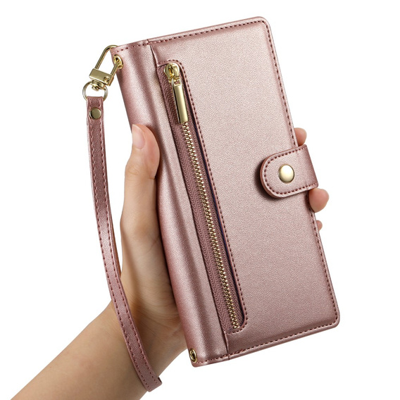 Flip case for Oppo Reno 13F 5G, Wallet Zipper Pocket, pink