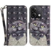 Flip case for Xiaomi Redmi Note 13 5G, Wallet, Cat grey