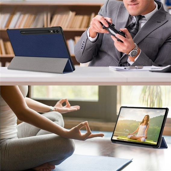Case for Samsung Galaxy Tab S9 Plus, Smartcase with stylus space, blue