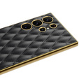 Case for Samsung Galaxy S24 Ultra, Leather Rhombus, black