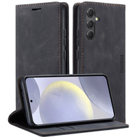 Case for Samsung Galaxy S24, ERBORD Vintage, wallet with flap, black