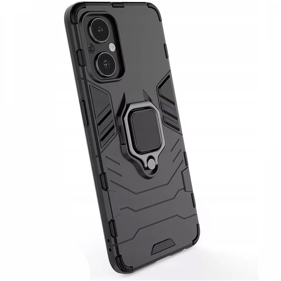 Case for Oppo Reno7 Lite, Kickstand Ring, black