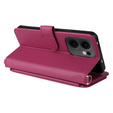 Crossbody Leather Wallet flip case for Oppo Reno 13F 5G, maroon