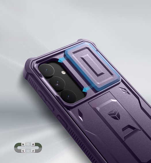 Armored case for Samsung Galaxy S25+ Plus, Dexnor Full Body (Two Frames), purple