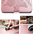 Flip case for Motorola Edge 50 Fusion 5G, Butterfly, pink rose gold