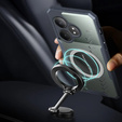 Case for Realme GT 6 / 6T, with magnetic sheet, transparent / black