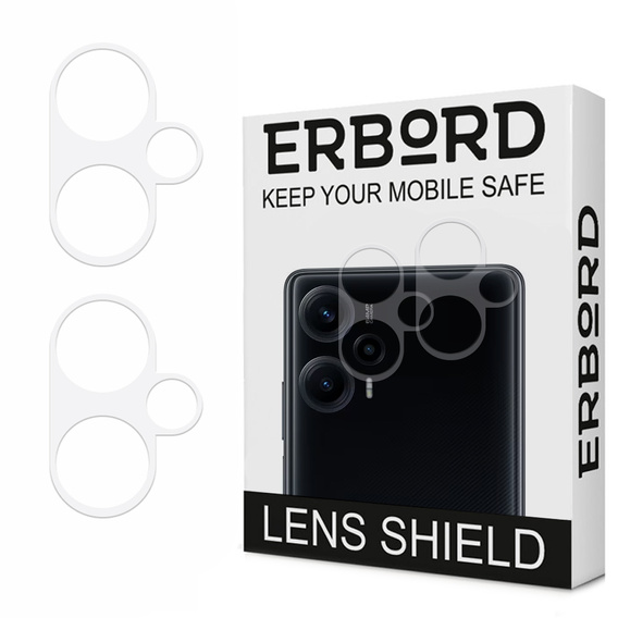 2x ERBORD tempered glass for camera to Xiaomi Poco F5, transparent