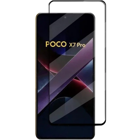 3D Tempered Glass for Xiaomi Poco X7 Pro 5G, black frame